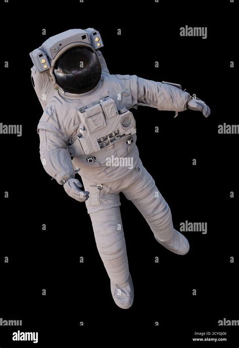 astronaut flying in outer space, isolated on black background Stock ...