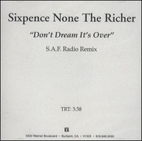 Sixpence None The Richer Don't Dream It's Over US Promo CD-R acetate ...