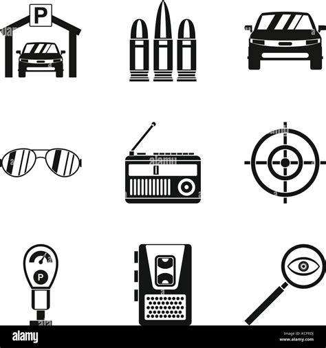 Action movie icons set, simple style Stock Vector Image & Art - Alamy