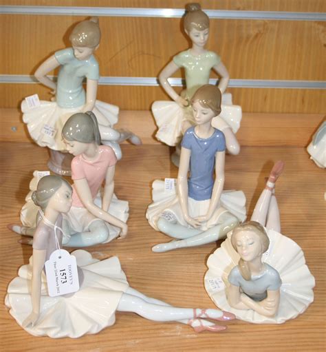 Six Lladro porcelain figures of ballerinas, comprising 'Phyllis', No. 1356, 'Shelley&