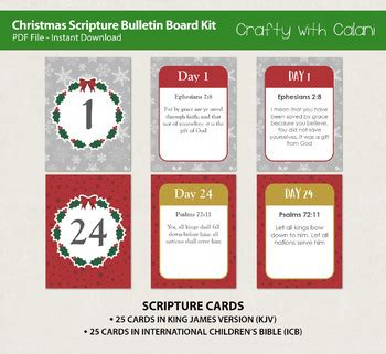 25 Days Christmas Bible Verse December Classroom Bulletin Board | TPT