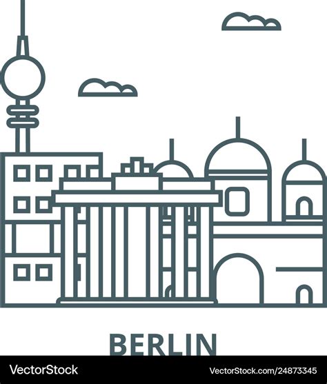 Berlin line icon outline sign Royalty Free Vector Image