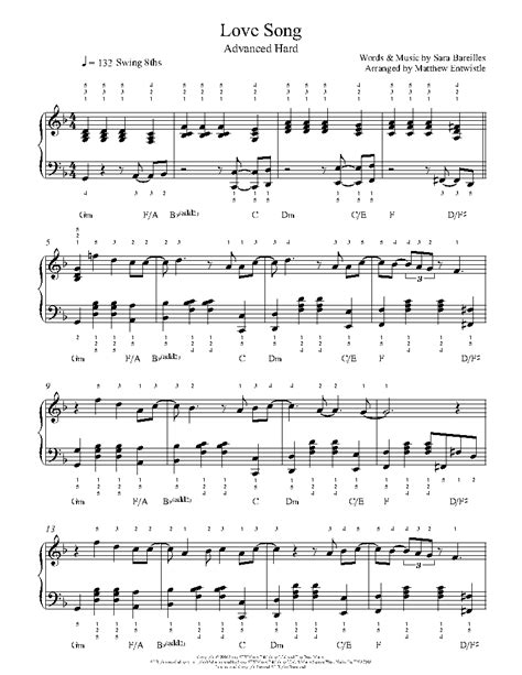 Love Song Sara Bareilles Piano Sheet Music - slideshare