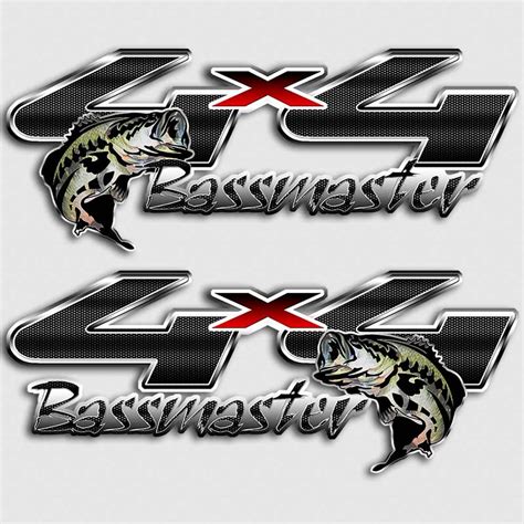 Bassmaster 4x4 Ford Fishing Truck Decals | Carbon Fiber Bass Sticker