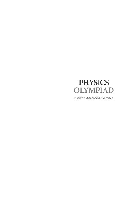 SOLUTION: Physics olympiad basic to advanced exercises - Studypool