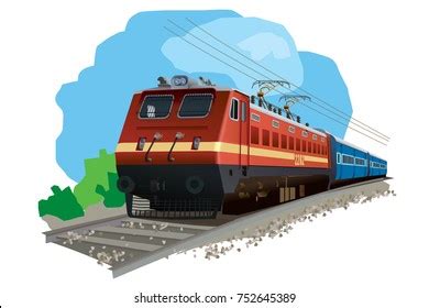 Illustration Indian Train Stock Vector (Royalty Free) 752645389 ...