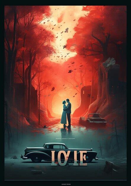 Premium Vector | Love in a poster movie