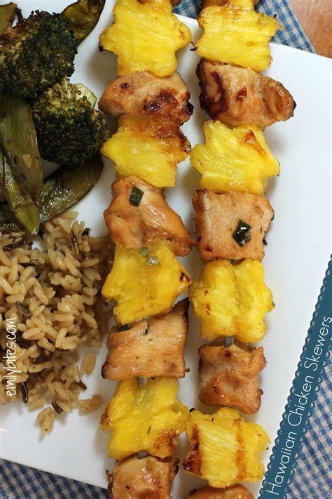 Hawaiian Chicken Skewers - Emily Bites