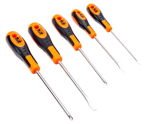 Slotted/Phillips Screwdriver Set with Rubber Grip - 5 Pcs | BAHCO ...