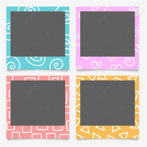 Polaroid Frames Vector PNG Images, Photo Frame Polaroid Color Pattern ...