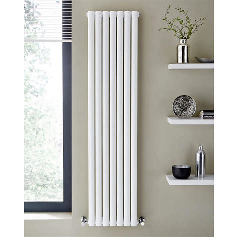 ASP Oval Vertical Double Panel Radiator In White