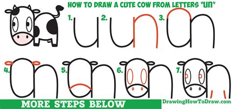 How to Draw a Cute Cartoon Kawaii Cow Easy Step by Step Drawing Tutorial for Kids – How to Draw ...