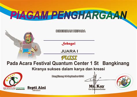 ILYAS: Piagam penghargaan lomba