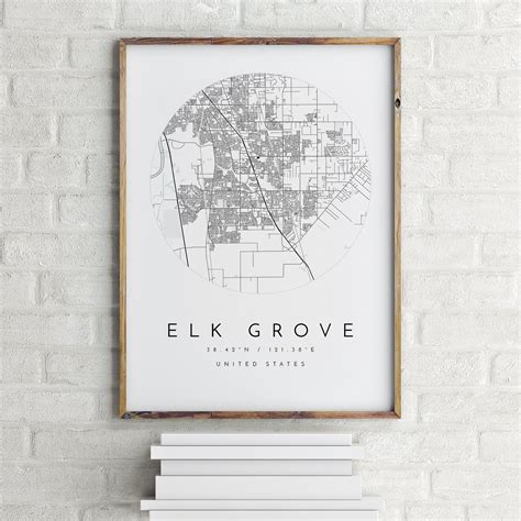 Elk Grove Map Elk Grove California City Map Home Town Map - Etsy