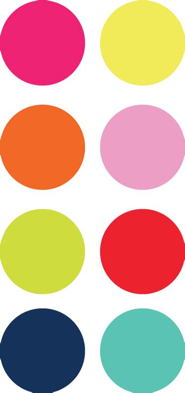 Colored circle geometric wall sticker - TenStickers