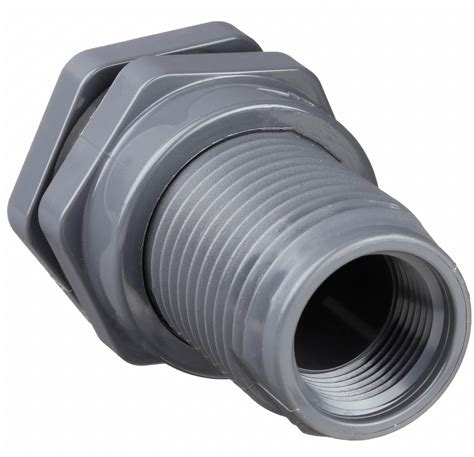 HAYWARD PVC Bulkhead Tank Fitting, 3/4 in Pipe Size, FNPT x FNPT Connection Type - 2WYY8 ...