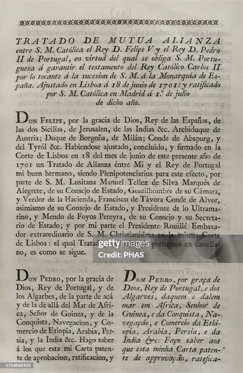 Treaty of Lisbon" . Treaty of mutual alliance between Philip V of ...