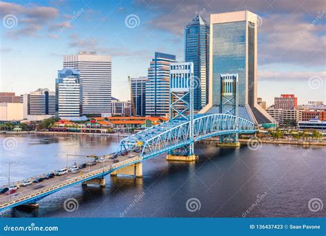 Jacksonville, Florida, USA Downtown Skyline on the River. Stock Image - Image of park, downtown ...