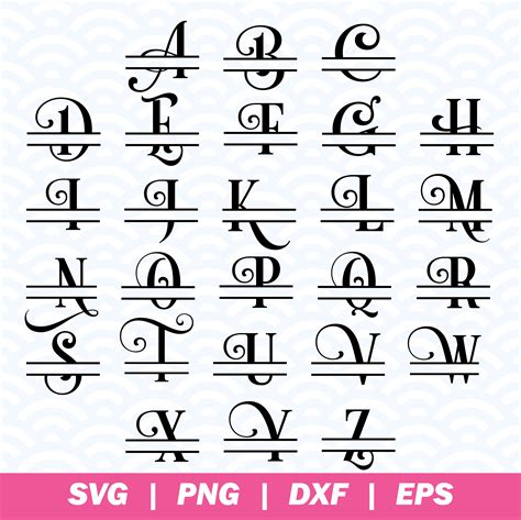 Split Monogram SVG Split Font Svg Initial Svg Letter Svg - Etsy