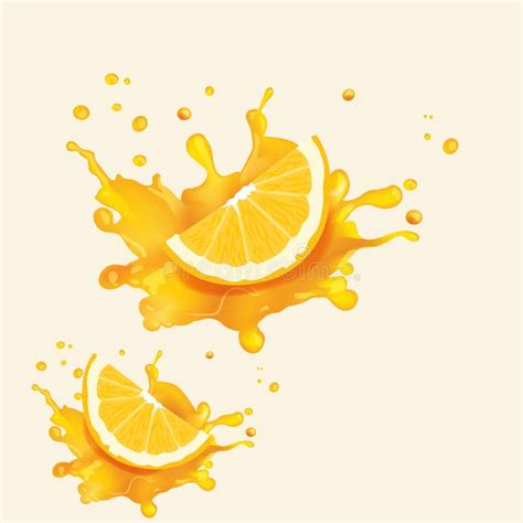 Orange Juice Splash Vector Art Stock Illustration - Illustration of healthy, food: 256110120