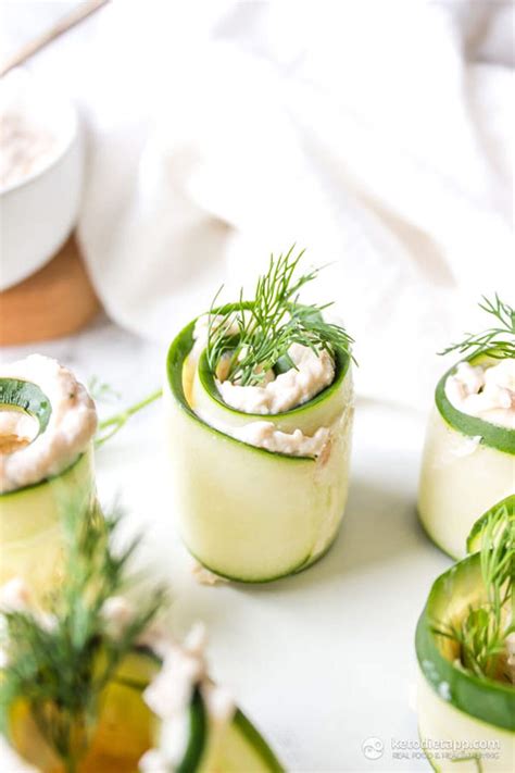 5-Ingredient Salmon Mousse Cucumber Rolls | KetoDiet Blog