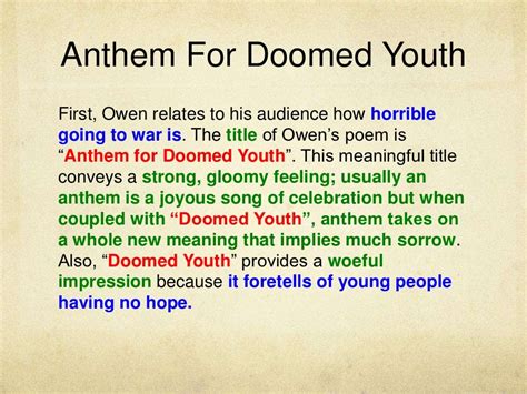 Anthem for Doomed Youth analysis