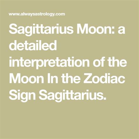 Sagittarius Moon: a detailed interpretation of the Moon In the Zodiac ...