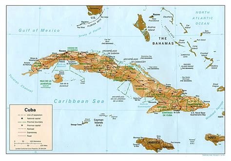 Large detailed relief and political map of Cuba. Cuba large detailed ...