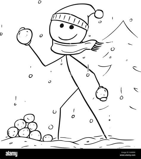 Snowball fight cartoon illustration hi-res stock photography and images ...