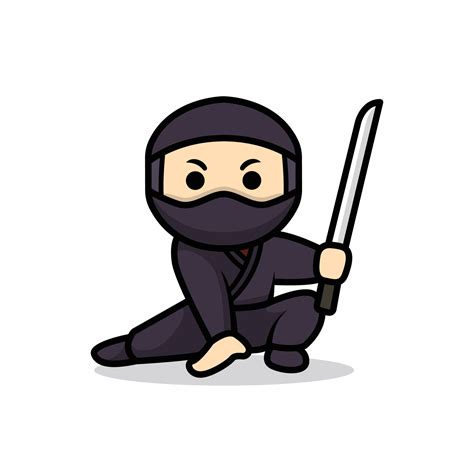 ninja cute mascot 8629939 Vector Art at Vecteezy