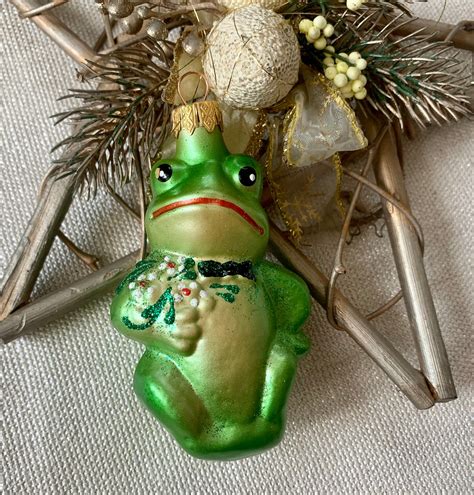 Frog Christmas Glass Ornaments Blown Hand Painted Glass - Etsy UK