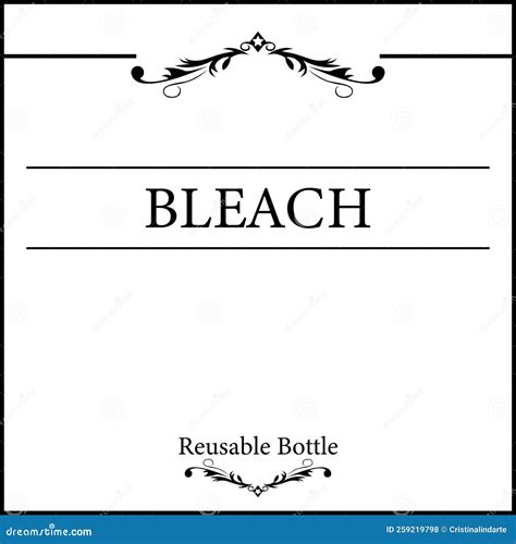 Bleach Label for Reusable Bottle Stock Illustration - Illustration of product, container: 259219798