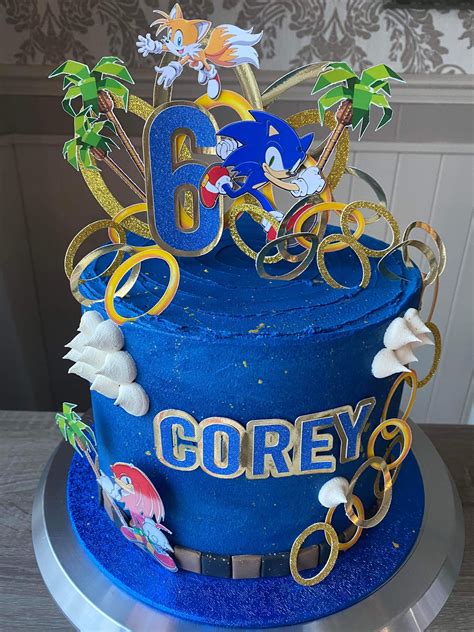 Party Décor Super Sonic Birthday Cake Topper Personalized Sonic Cake ...