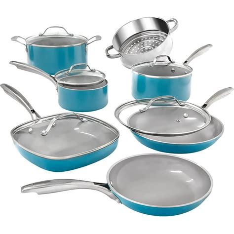 Gotham Steel Pots and Pans Set, 12 Piece Kitchen Set with Non-Stick Ti-Cerama Copper Coating ...