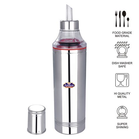 Stainless Steel Nozzle Oil Dispenser without handle 1000ml Red | Apeiron Shop