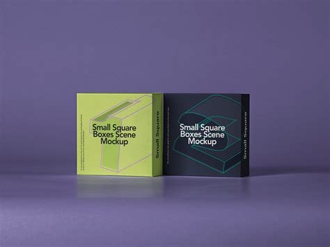 Small Square Box Free Mockup Set