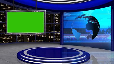 News Tv Studio Set Virtual Green Screen Royalty Free Video Images