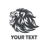 Angry Roaring Lion Head Black And White Vector Logo Design, Illustration Stock Vector ...