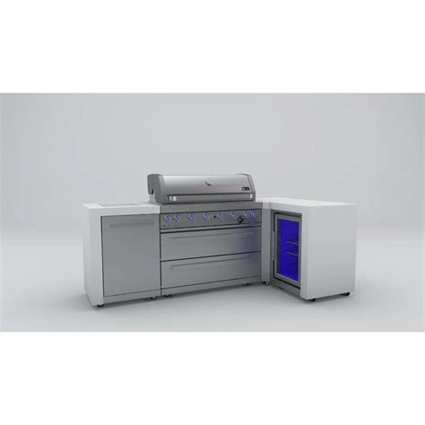 Mont Alpi 805 Deluxe 90 Degree Gas Island Grill with Fridge Cabinet ...