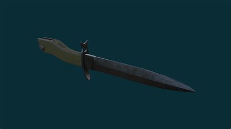 German WWI Combination Trench Dagger-Bayonet 3D Model by Pabst