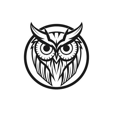 Owl Black And White Logo. 21756349 Stock Photo at Vecteezy