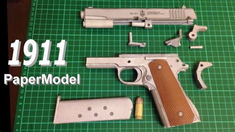 How to make a paper 1911 - papercraft gun build & review. - YouTube