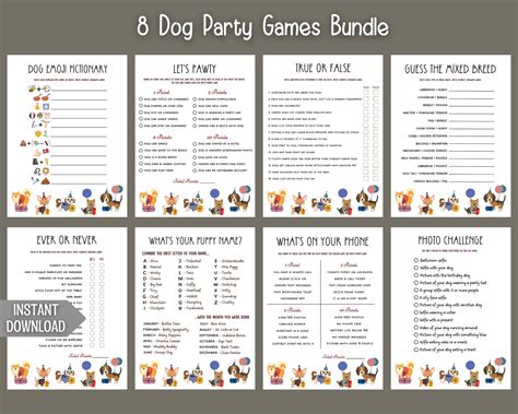 " This 8 pack bundle of dog games is a printable PDF and an instant ...