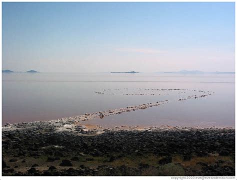 Spiral Jetty, June 2003 (just starting to emerge from the Great Salt Lake, due to the drought ...