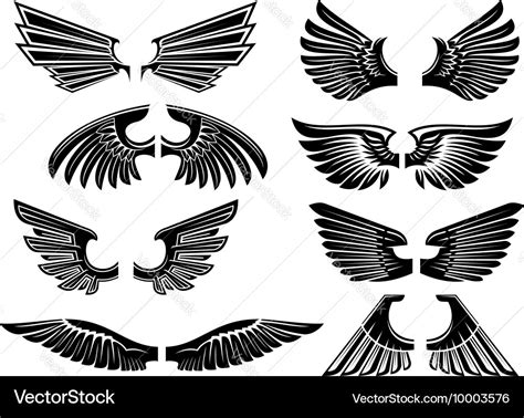 Tribal angel wings for heraldry or tattoo design Vector Image