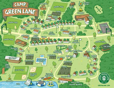 Map Of Camp Green Lake - Island Maps