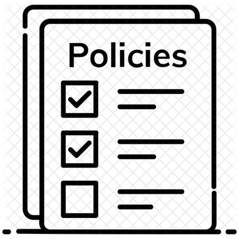 Policy Document Icon - Download in Line Style