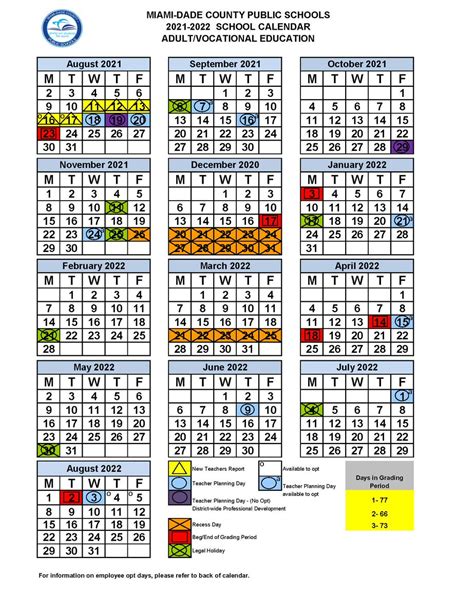 Calendario Escolar 2021 A 2022 Miami Dade 1 - 2024 Calendar Printable