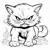Angry Cat Coloring Pages For Kids 959595 27497654 Vector Art At Vecteezy sketch template