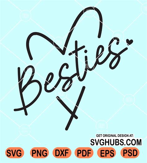 Besties heart svg, Besties svg, Best Friends SVG files, Best Friend Love Heart Svg